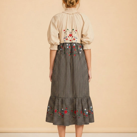 Eliza Embroidered Maxi Dress model_back