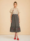Eliza Embroidered Maxi Dress model_front