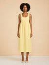 EMILY DRESS IN SOFT BUTTER YELLOW model_front