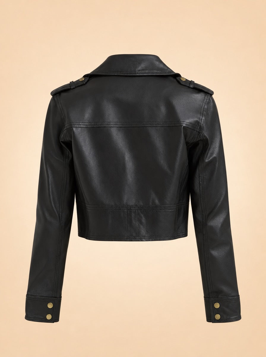 Erin Burnished Leather Biker Jacket ghost_back