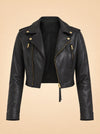 Erin Burnished Leather Biker Jacket ghost_front