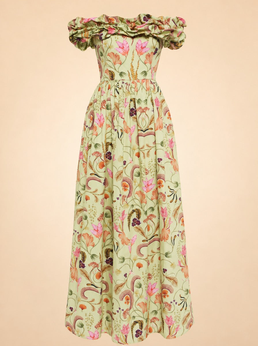 Agua by Agua Bendita Espliego Habitat cotton maxi dress ghost_front