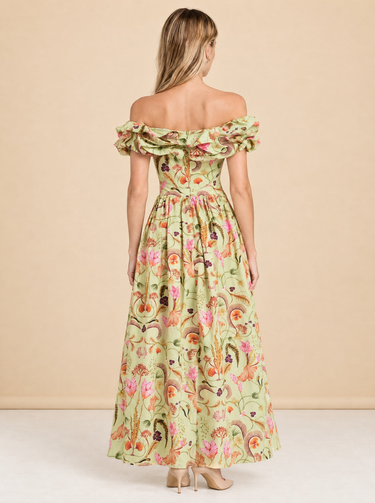 Agua by Agua Bendita Espliego Habitat cotton maxi dress model_back