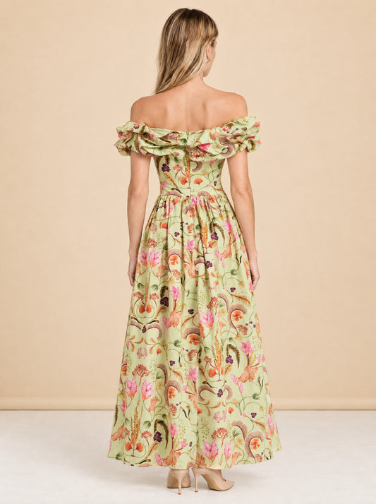 Agua by Agua Bendita Espliego Habitat cotton maxi dress model_back