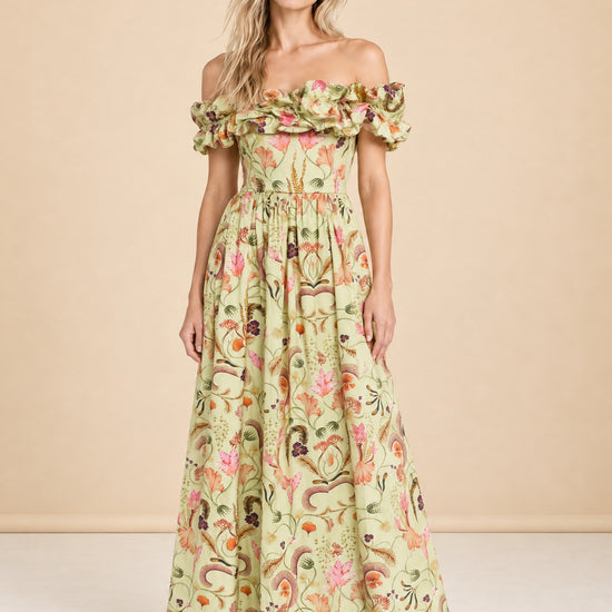 Agua by Agua Bendita Espliego Habitat cotton maxi dress model_front_3