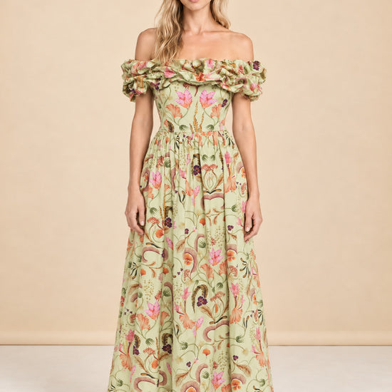 Agua by Agua Bendita Espliego Habitat cotton maxi dress model_front