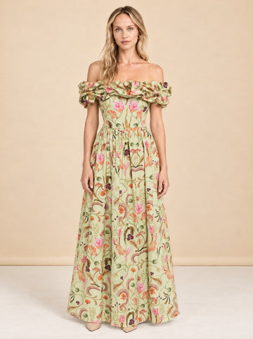 Agua by Agua Bendita Espliego Habitat cotton maxi dress model_front