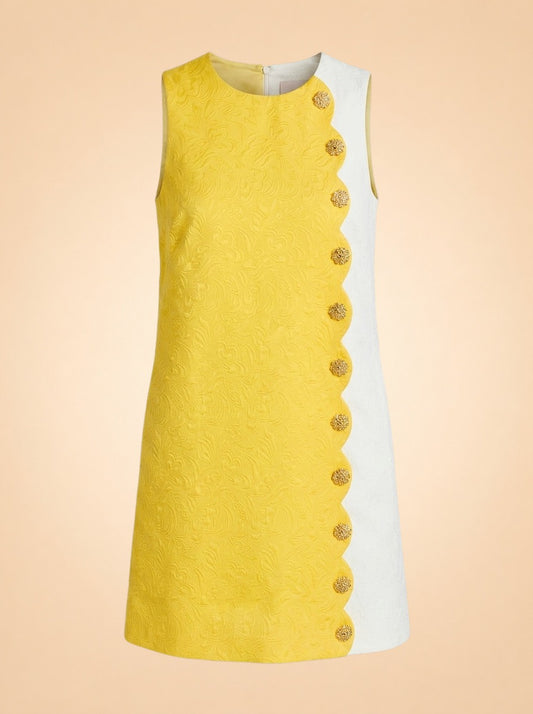 Etta Scallop Mini Dress by Mestiza — front detail