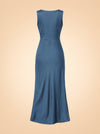 Eva Satin Wrap Midi Dress — ghost back