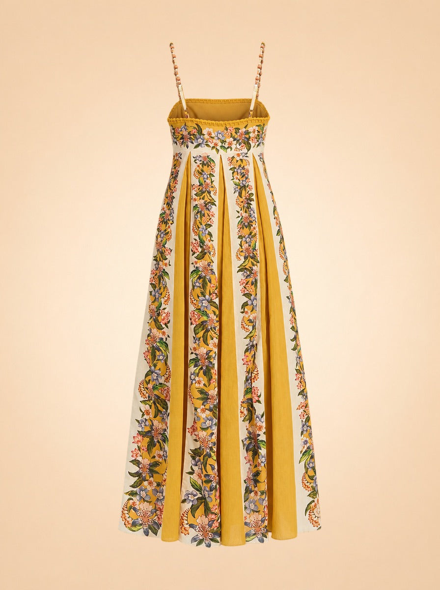 Hilo Stripes Floral Beaded-Strap Maxi Dress — ghost back