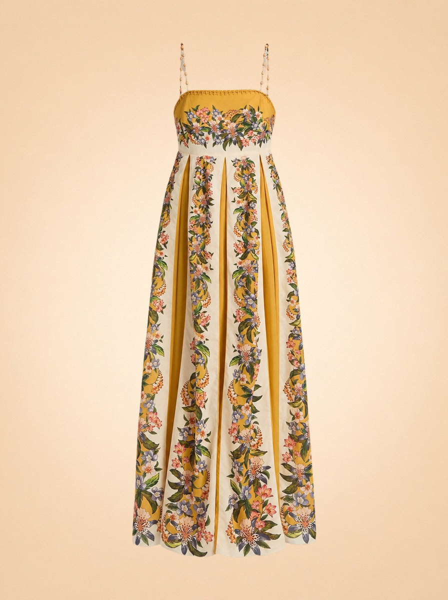 Hilo Stripes Floral Beaded-Strap Maxi Dress — ghost front