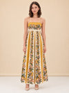 Hilo Stripes Floral Beaded-Strap Maxi Dress — model front