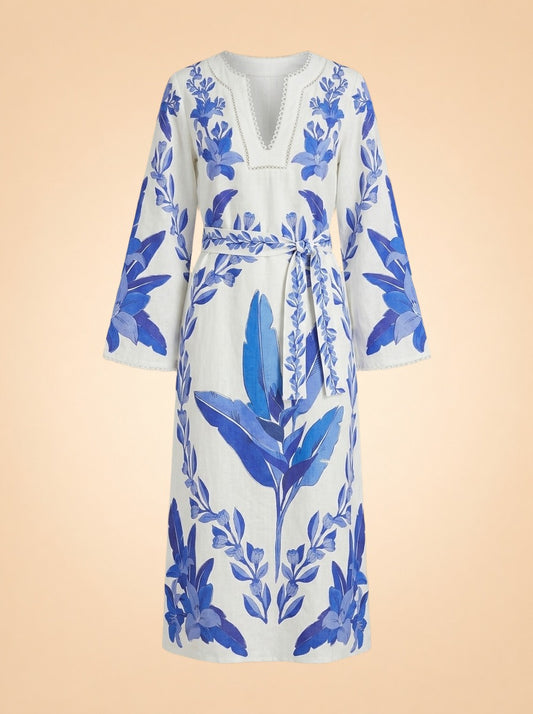 Floral Midi Tie Dress