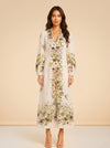 Floral Print Linen Dress model_front
