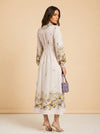 Floral Print Linen Dress model_over_shoulder