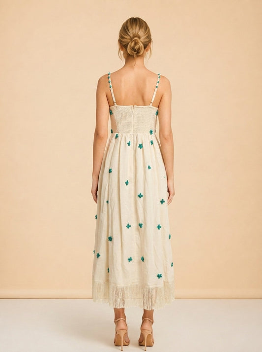 Floral Print Midi Length Dress w/ Tags model_back