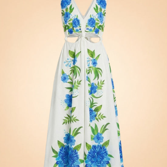 Floral Print Midi Length Dress