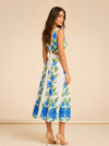 Floral Print Midi Length Dress