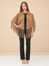 Genuine Suede Leather Fringe Cape model_front_2