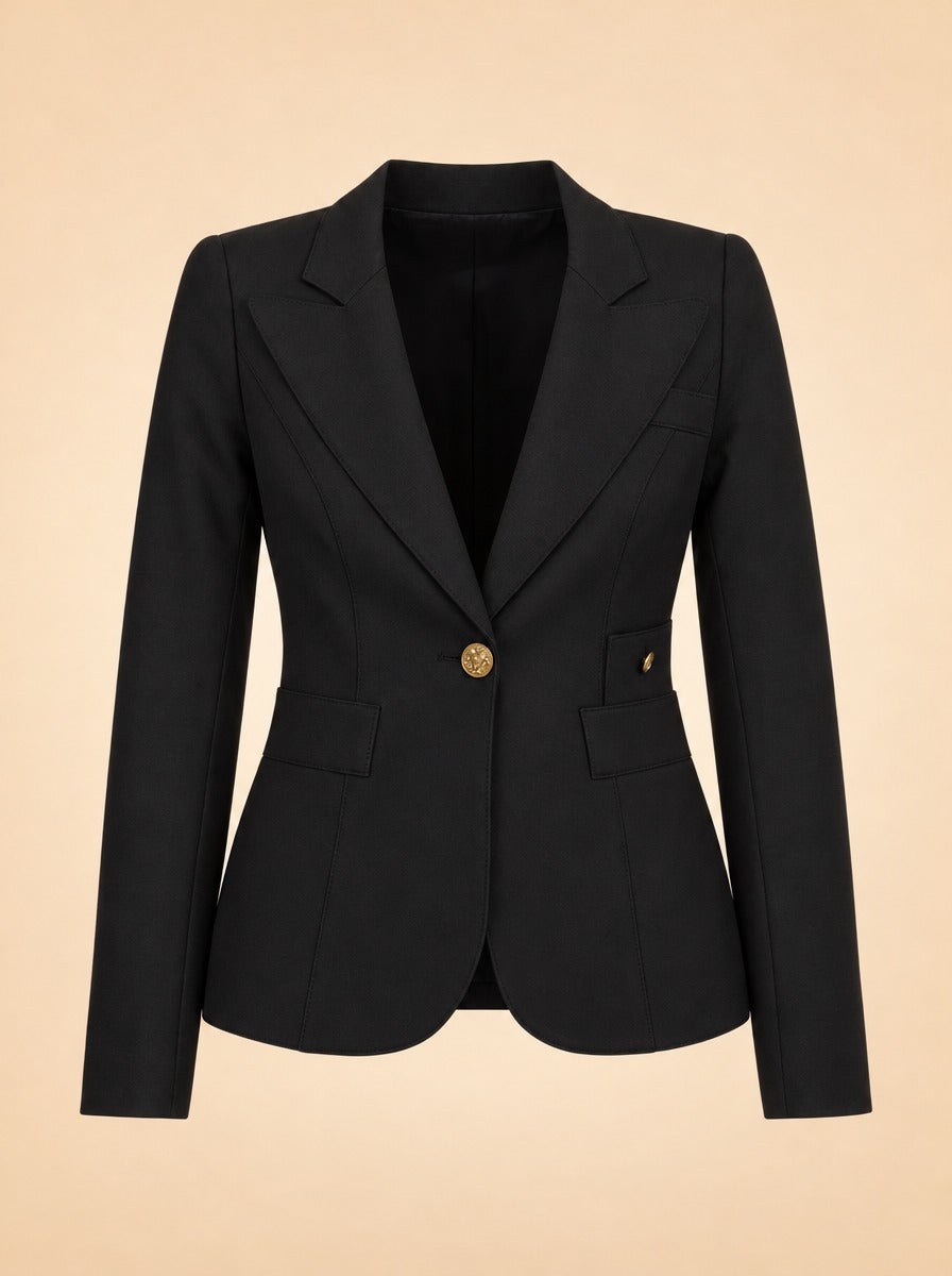 Full Back Duchess Blazer Black ghost_front