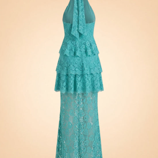 Gaia Tiered Lace Maxi Halter Dress — Third Form