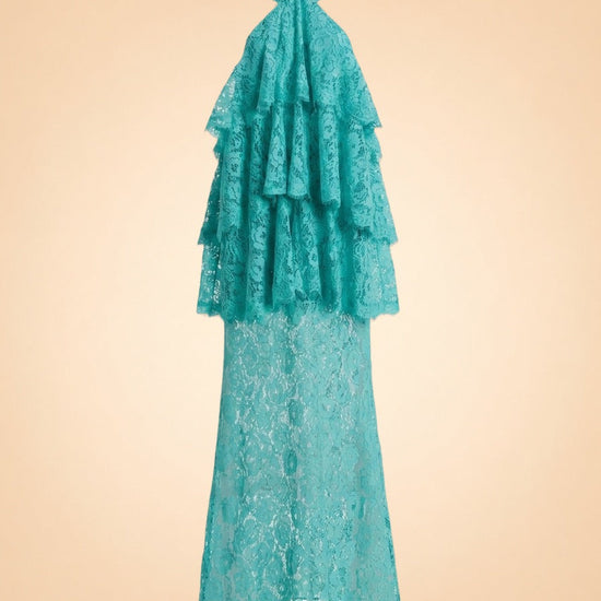 Gaia Tiered Lace Maxi Halter Dress — Third Form