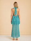 Gaia Tiered Lace Maxi Halter Dress — Third Form