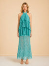 Gaia Tiered Lace Maxi Halter Dress — Third Form