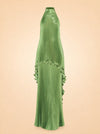 Gala Pleated Halter Top & Maxi Skirt Set - Venom