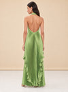 Gala Pleated Halter Top & Maxi Skirt Set - Venom