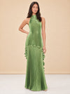 Gala Pleated Halter Top & Maxi Skirt Set - Venom