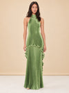 Gala Pleated Halter Top & Maxi Skirt Set - Venom