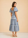 Gingham Cassidy Puff Sleeve Maxi Dress model_over_shoulder