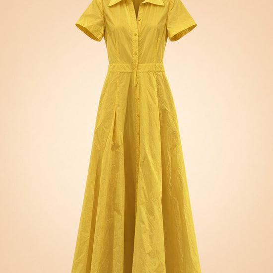 Felicity Button-Front Maxi Shirt Dress — ghost front