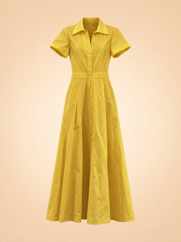 Felicity Button-Front Maxi Shirt Dress — ghost front
