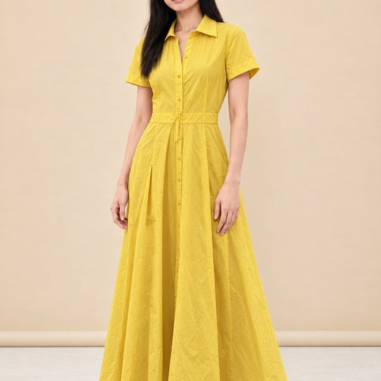 Felicity Button-Front Maxi Shirt Dress — model front 2