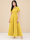 Felicity Button-Front Maxi Shirt Dress — model front 2