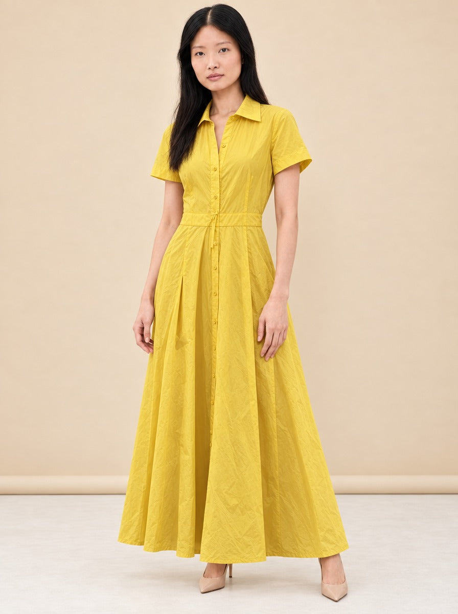 Felicity Button-Front Maxi Shirt Dress — model front 2