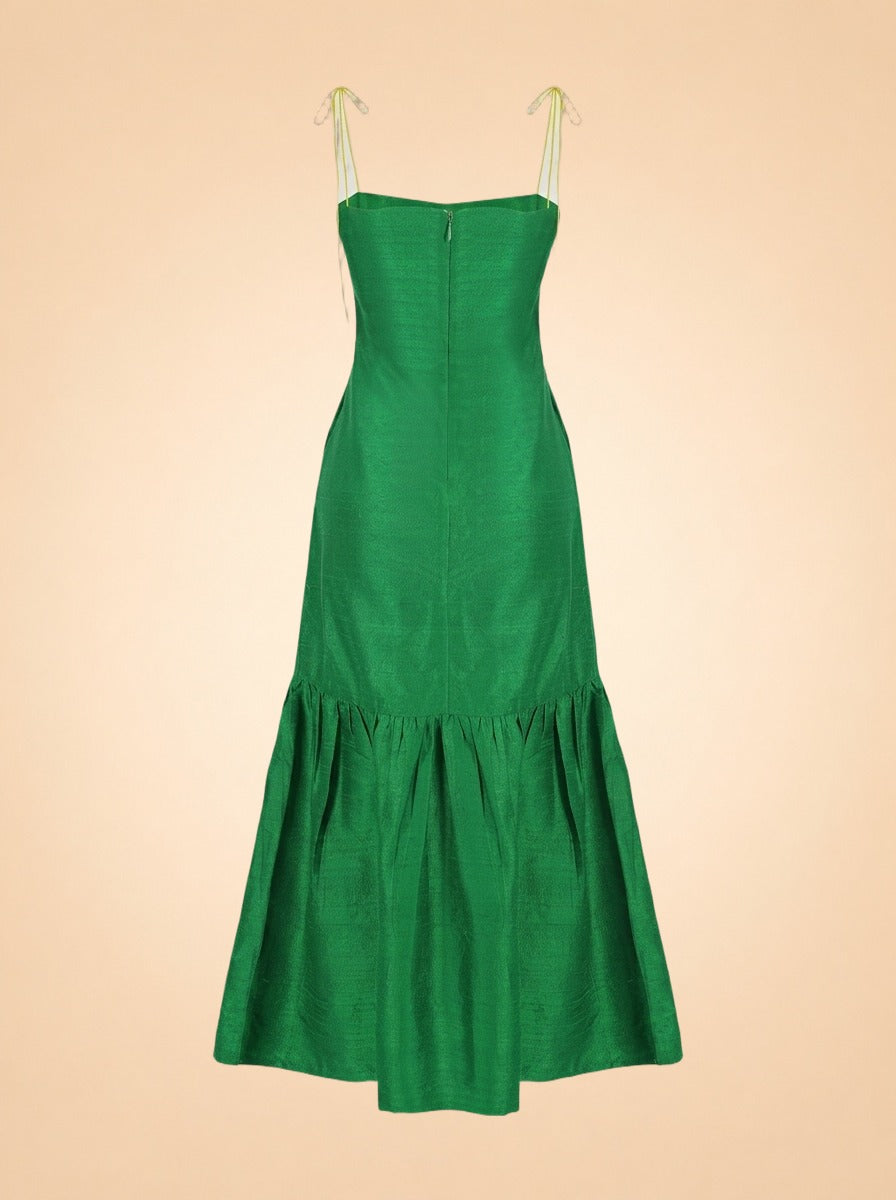 Green Marbella Silk Dress — HESS