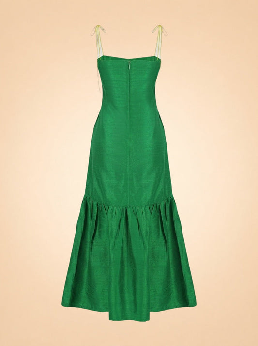 Green Marbella Silk Dress — HESS