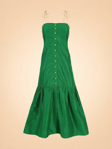 Green Marbella Silk Dress — HESS