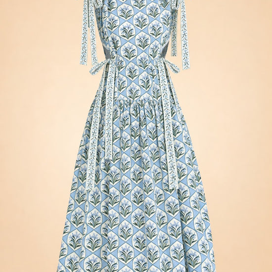 Guaguanco Chan Chan Celeste Midi Dress - Blue ghost_front