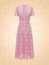 Guipure Lace Belted Midi Dress ghost_back