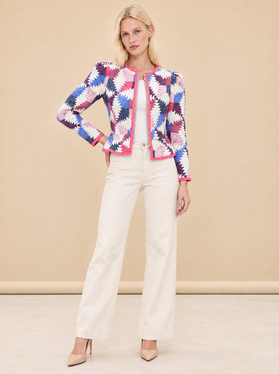 MARANT ÉTOILE Hafileal Patchwork-Print Quilted Cotton Jacket model_front_3