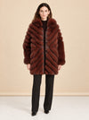 Hooded Reversible Jacket Rust model_front