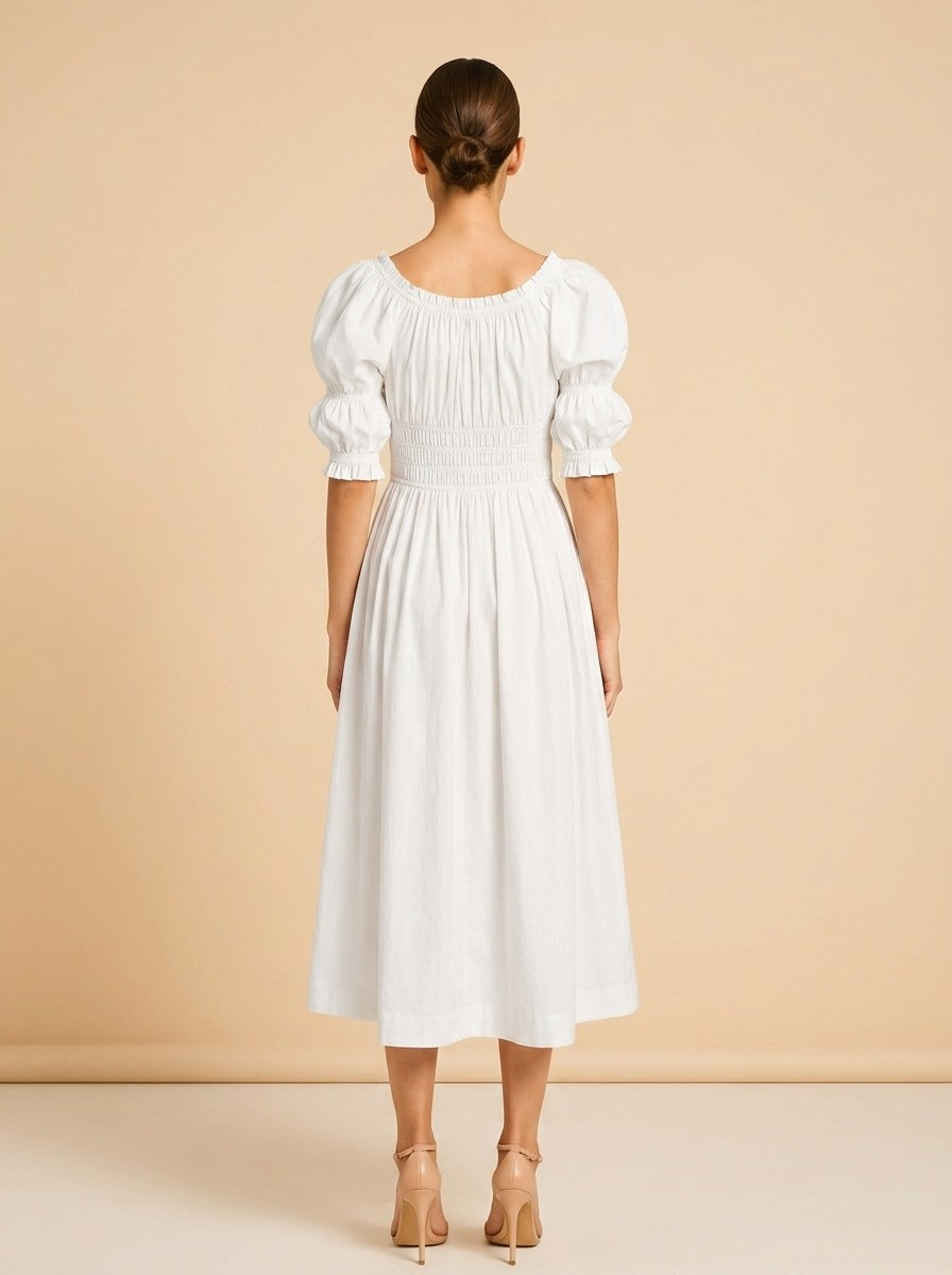 Ischia Puff-Sleeve Dress
