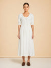 Ischia Puff-Sleeve Midi Dress
