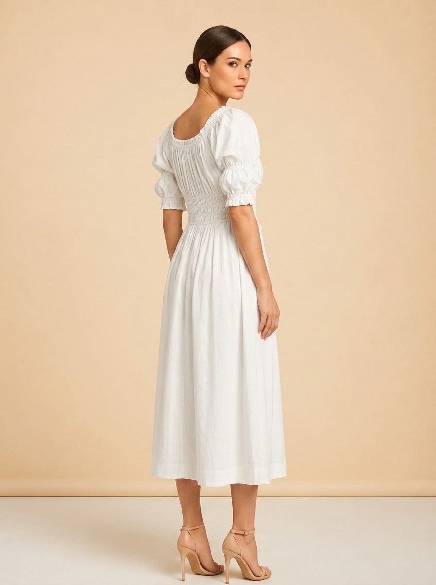 Ischia Puff-Sleeve Dress