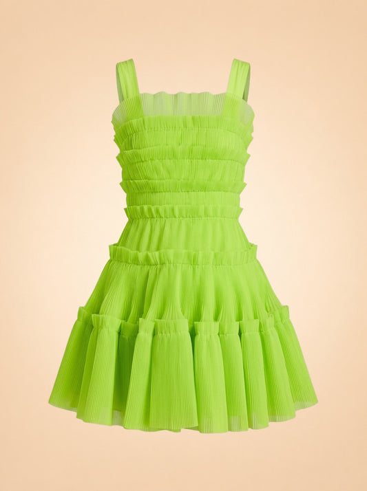 Jacinto Pleated Mini Dress ghost_front