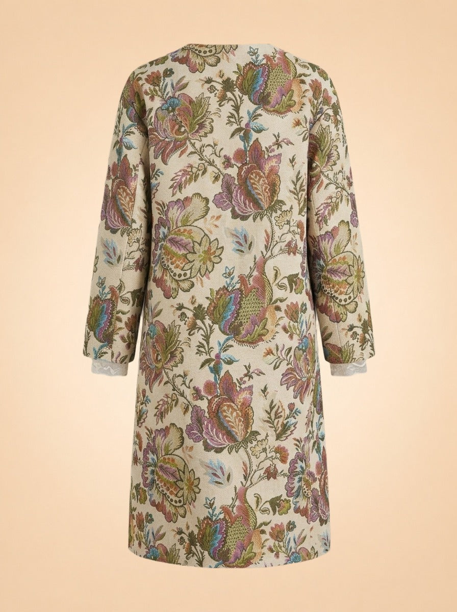 JANEAN MIDI JACKET - RAINBOW FLORAL JACQUARD ghost_back